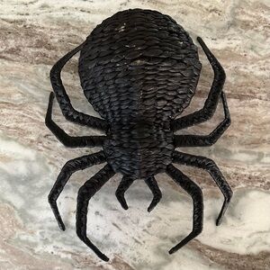 Black Woven Spider Wall Decor - Wicker Halloween Decorations